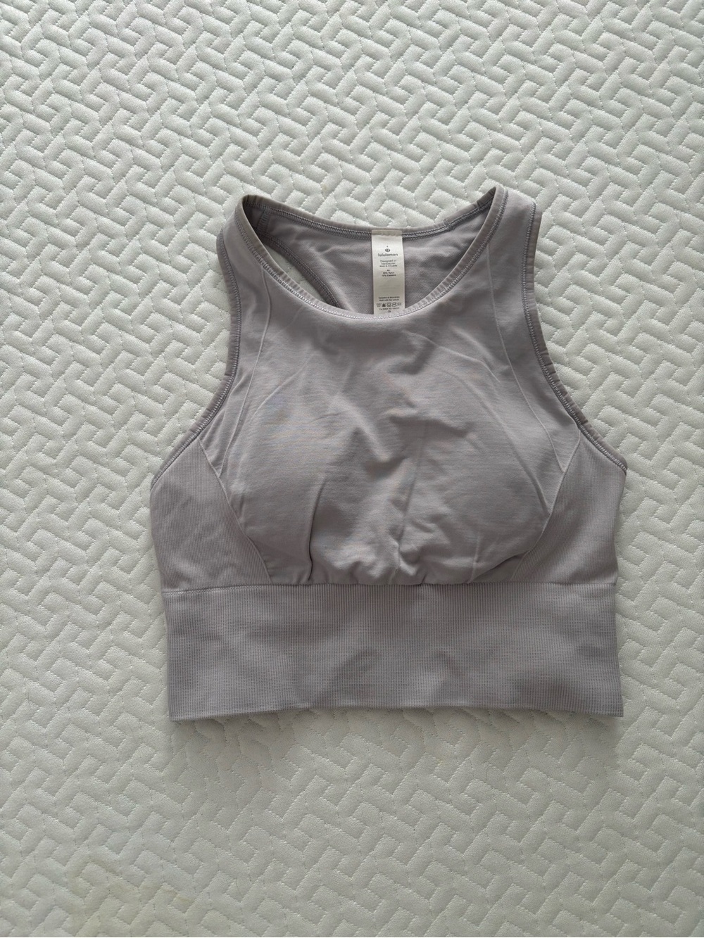 Lululemon Women's Seamless High-Neck Bralette - Light Gray